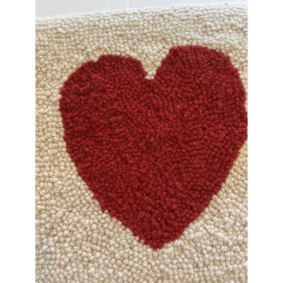 Peking Handicraft I LOVE SANTA Pillow Wool Hooked 18" x 18" Christmas Holiday - Picture 4 of 11